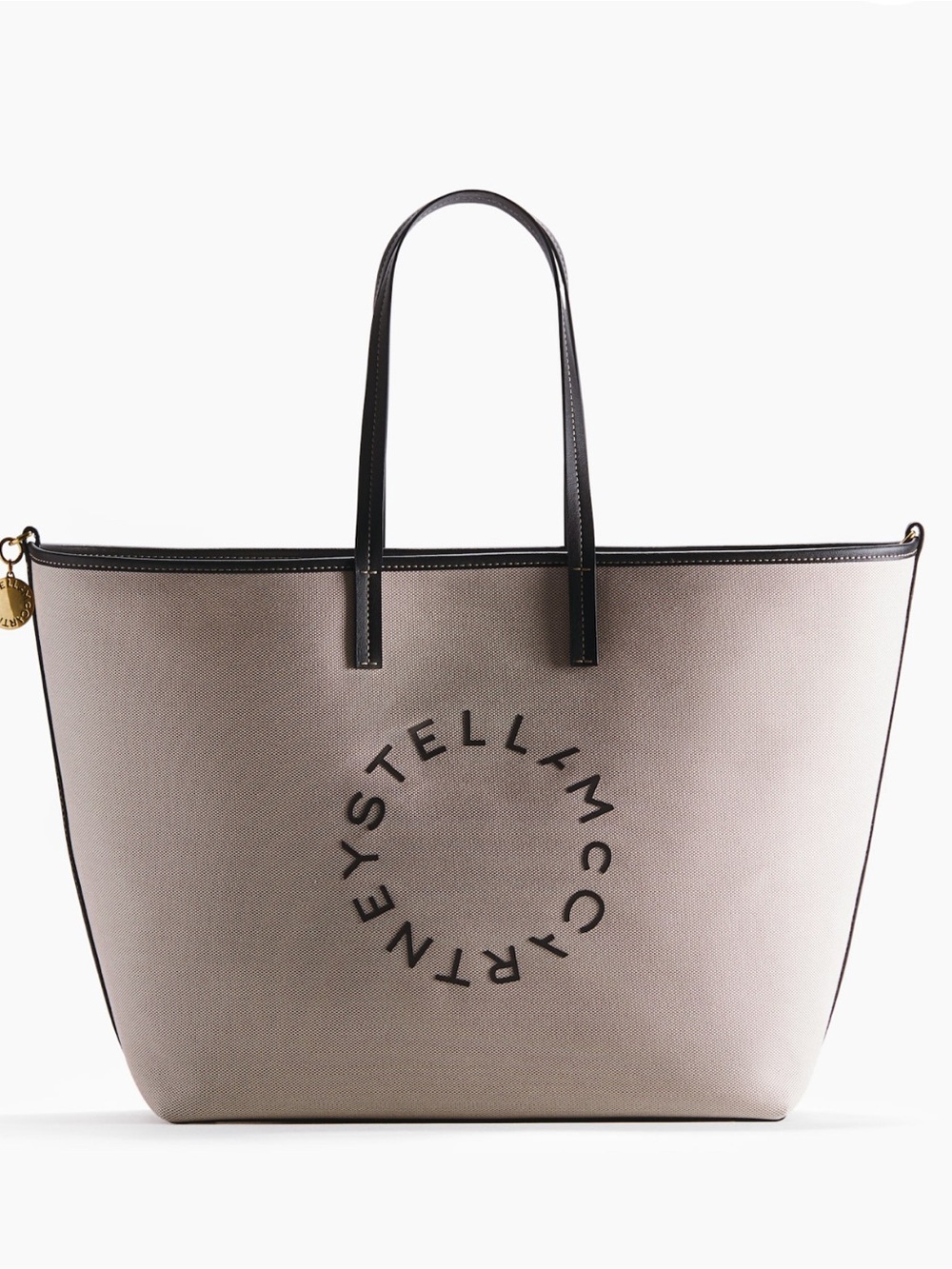 Stella McCartney Large Canvas Logo Tote with Black Trim